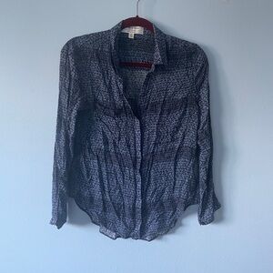 Blue Cloth & Stone Patterned Button Down